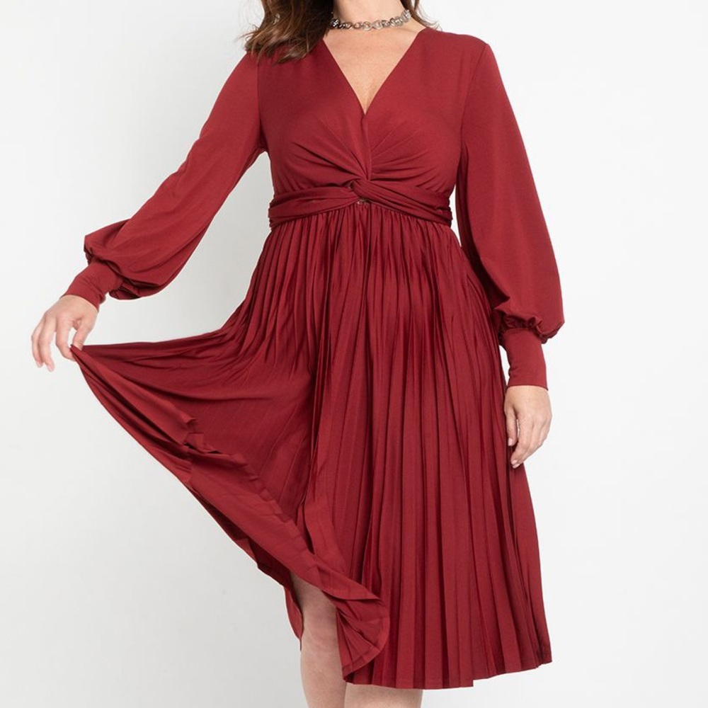 Knot Front Pleated Skirt Dress Size 20